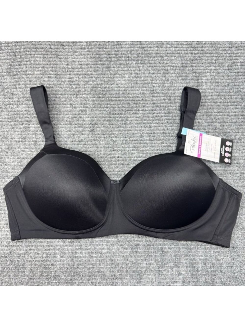 Playtex Secrets Bra 42C Black Balconette Full Figure Wirefree Lined 4824 NEW